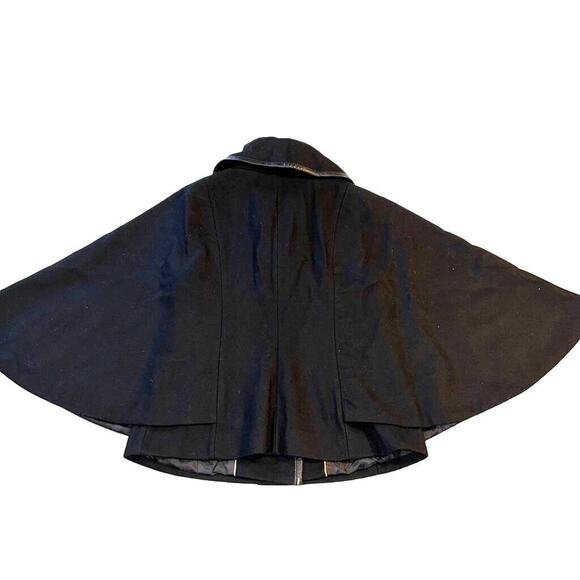 Apt 9 Womens Cape Coat Jacket Wool Blend Elegant Classic Outerwear Black Medium - Picture 7 of 15